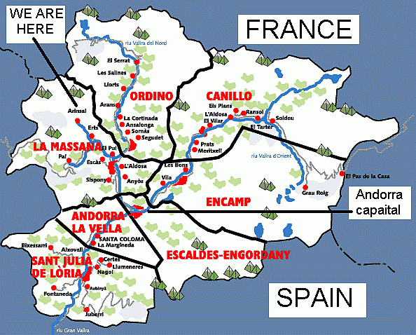 map of Andorra
