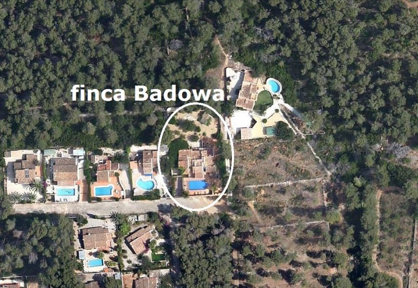 Google Earth image showing location of Finca Badowa