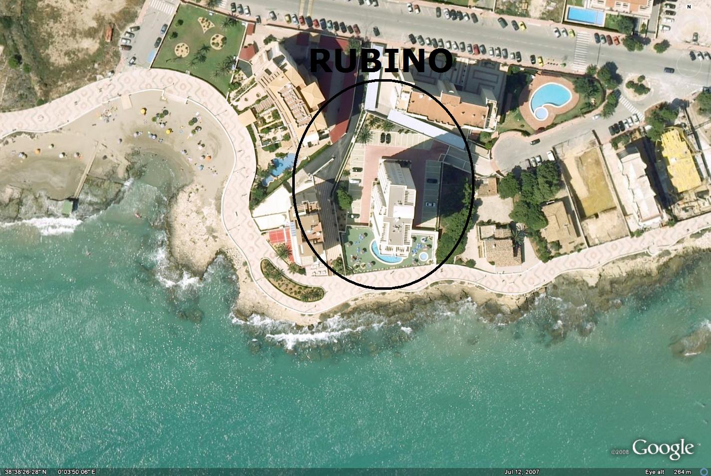 Google Earth image showing Rubino apartments